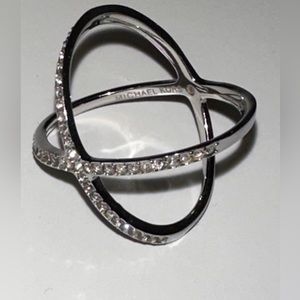 Silver Michael Kors Criss Cross Ring